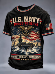 Men's U.S. Navy Veteran Art Printed Short Sleeves T-Shirt