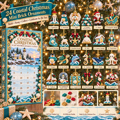 ✨ 🌊 Coastal Christmas 24-Day Mini Brick Ornament Advent Calendar
