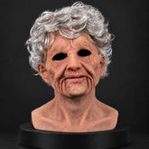 Beloved Elderly Grandmother Silicone Mask with Curly Hair