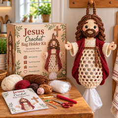 Jesus & Virgin Mary Crochet Bag Holder DIY Kit