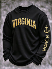 Men's Veteran-Print Casual Sweatshirt