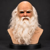 Rugged Old Sea Captain Silicone Mask with Full White Beard