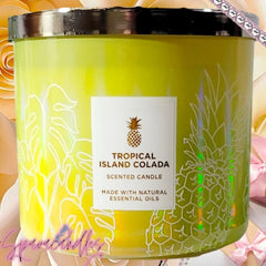 Tropical Island colada 3 Wick Candle 14.5 oz.