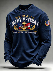 Men's U.S. Veterans Printed Waffle-Knit Top