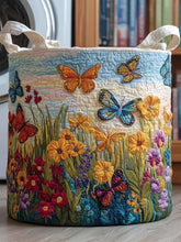 Garden Flutter Quilted Laundry Basket