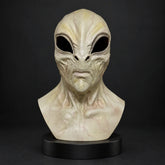 Pale Green Alien Silicone Mask with Elongated Skull