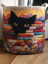 Midnight Book Quilted Laundry Basket