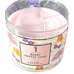 Berry Waffle Cone 3 Wick Candle US Seller