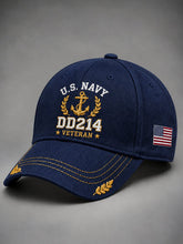 Unisex Casual Navy Veteran Art Print Hat