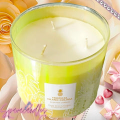 Tropical Island colada 3 Wick Candle 14.5 oz.