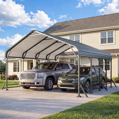 Aoxun 20x40 FT Metal Carport Heavy Duty Garage with Enhanced Base