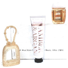 Amber & Argon Hand Cream, Vanilla Sugar PocketBac, Gold Holder