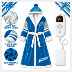 Lions USB Heated Sherpa Football Robe