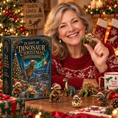 2026 Dinosaur Christmas 24-Day Countdown Calendar – 24 Unique Festive Dinosaur Miniatures, Fun Prehistoric Advent Collection & Christmas Gift for Dinosaur Lovers
