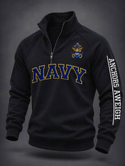 Men's US Veteran Print Zip-Up Hoodie