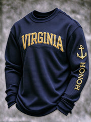 Men's Veteran-Print Casual Sweatshirt