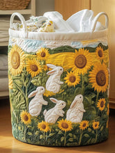 Joyful Bunnies Quilted Laundry Basket