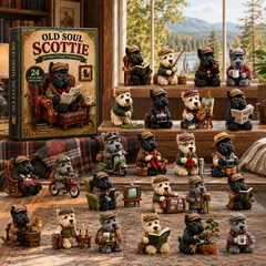 Old Soul Scottie 24-Day Advent Calendar – 24 Adorable Collectible Scottish Terrier Miniatures, Cozy Christmas Countdown Gift for Scottie Lovers & Dog Owners