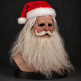 Jolly Santa Claus Silicone Mask with Voluminous White Beard