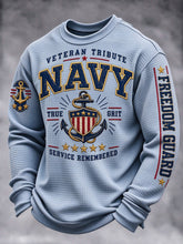 Men's Veteran-Print Casual Sweatshirt