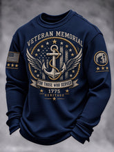 Men's Veteran-Print Casual Sweatshirt