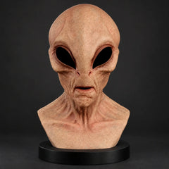Classic Gray Alien Silicone Mask with Large Black Eyes