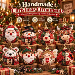 🎄Cozy Patchwork Christmas Ornament Collection-✨Relaxing DIY Craft to Create Stunning Christmas Artwork
