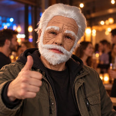 Vintage Gentleman Silicone Mask with Deep Forehead Lines