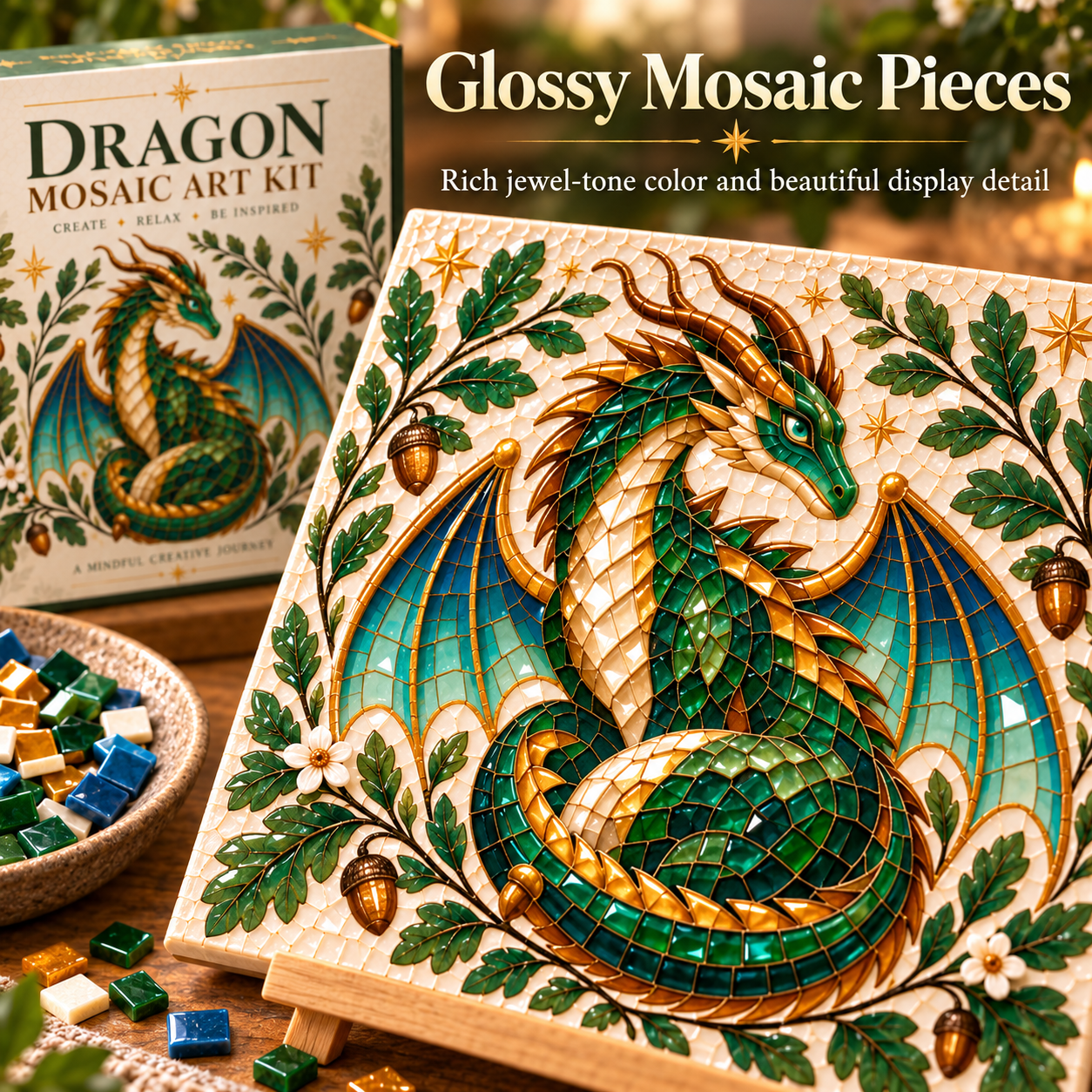 🐉✨ Enchanted Dragon™ DIY Mosaic Art Kit – A Magical Craft to Create & Display