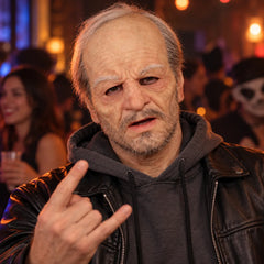 Venerable Elderly Gentleman Silicone Mask with White Eyebrows