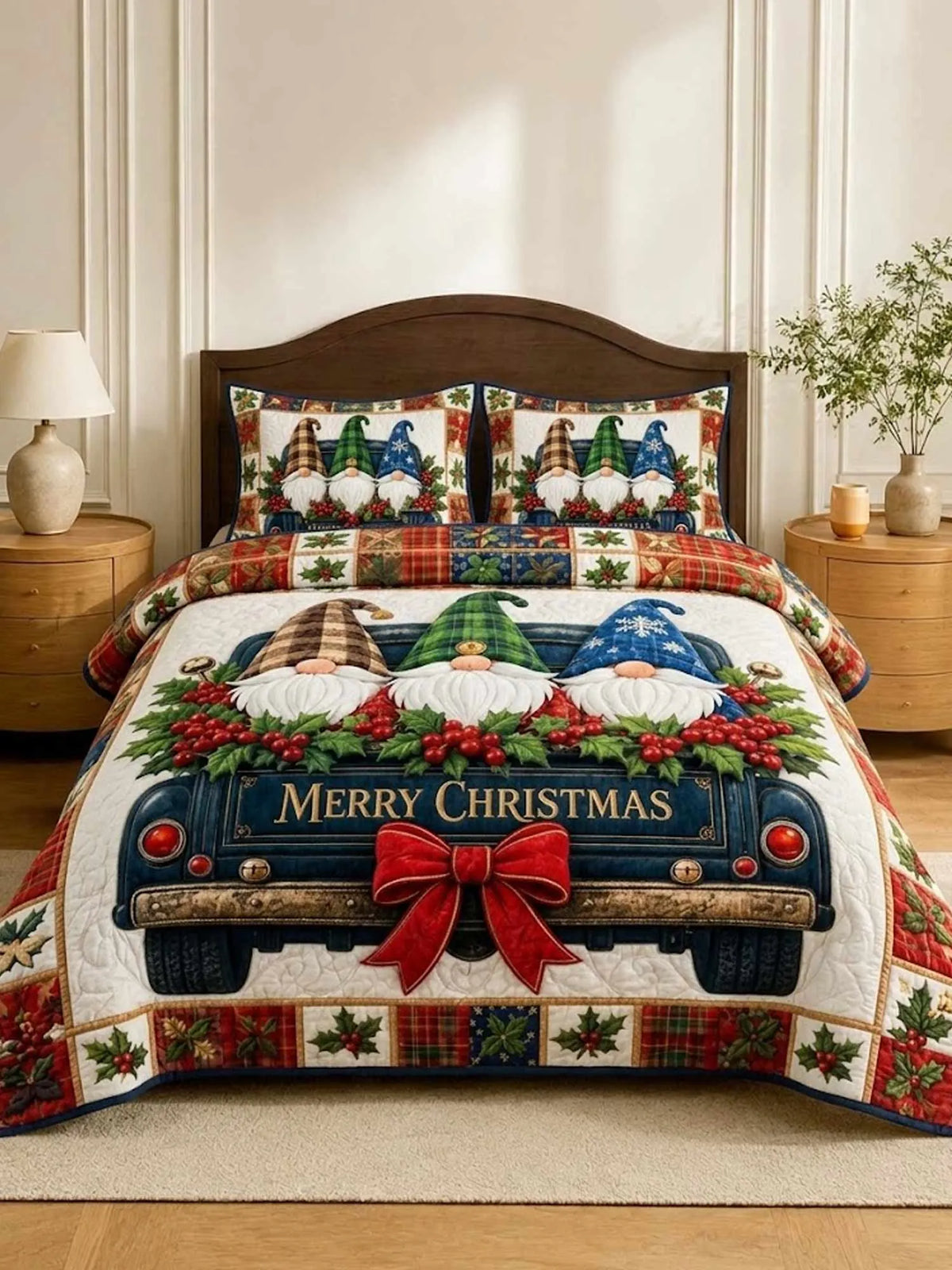 Jolly Snowman 3-Piece Quilted Bedding Set