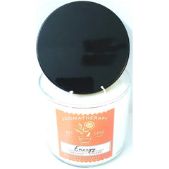 Energy Aromatherapy 3 Wick Jar Candle 14.5 OZ Black Lid