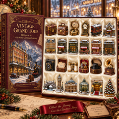 2026 Vintage Grand Tour 24-Day Countdown Calendar – 24 Unique Old-World Travel Miniatures, European Christmas Journey Collector’s Gift