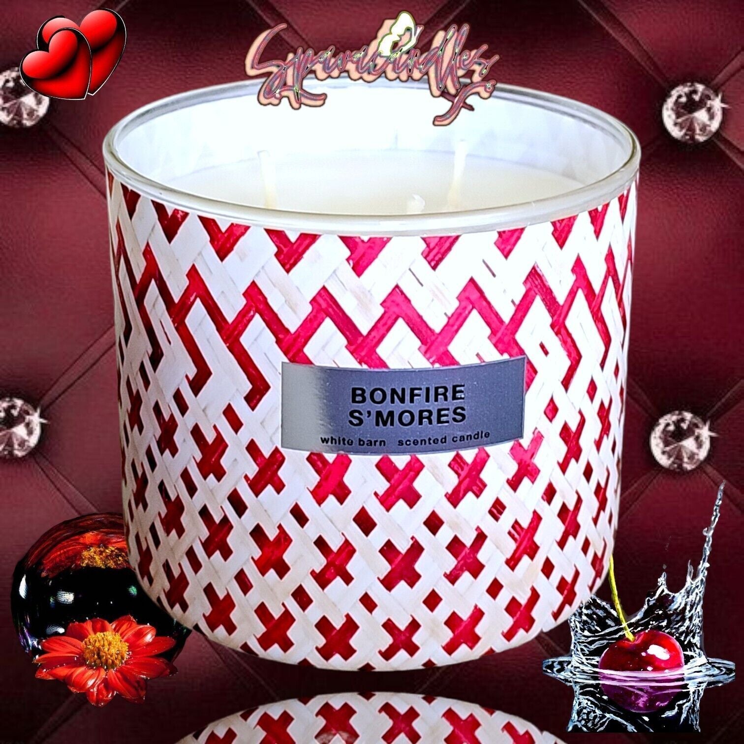 1 BONFIRE S'MORES LARGE FILLED SCENTED 3-WICK 14.5 OZ CANDLE