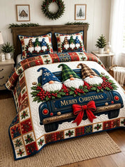 Jolly Snowman 3-Piece Quilted Bedding Set