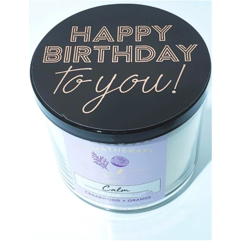 Message Lid to purchase with 3 Wick Candle HAPPY BIRTHDAY LID