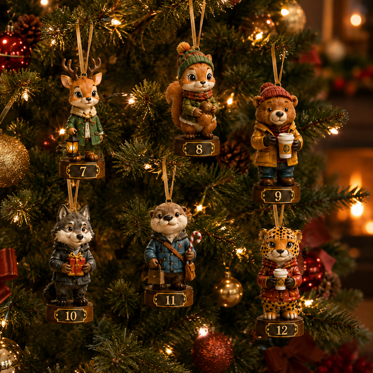 ✨24-Day Christmas Countdown Advent Calendar –Animal Surprise Ornament