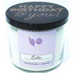 Message Lid to purchase with 3 Wick Candle HAPPY BIRTHDAY LID