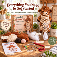 🧶Crochet Animal Bag Holder Kit – Cute & Functional DIY Home Storage