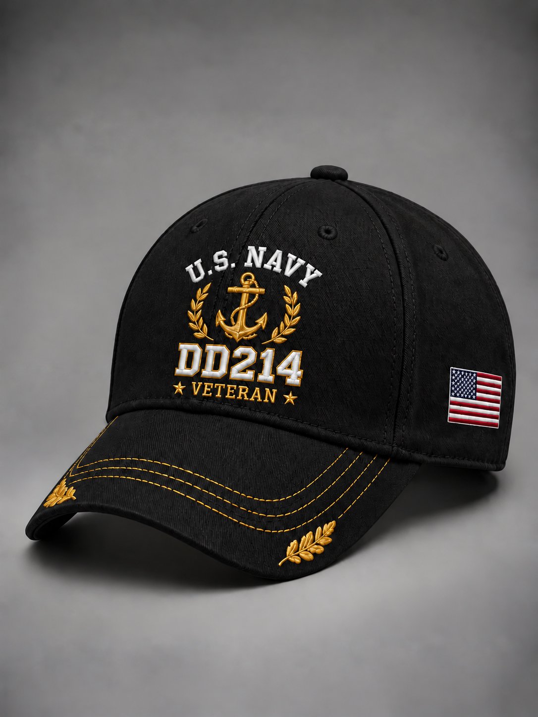 Unisex Casual Navy Veteran Art Print Hat