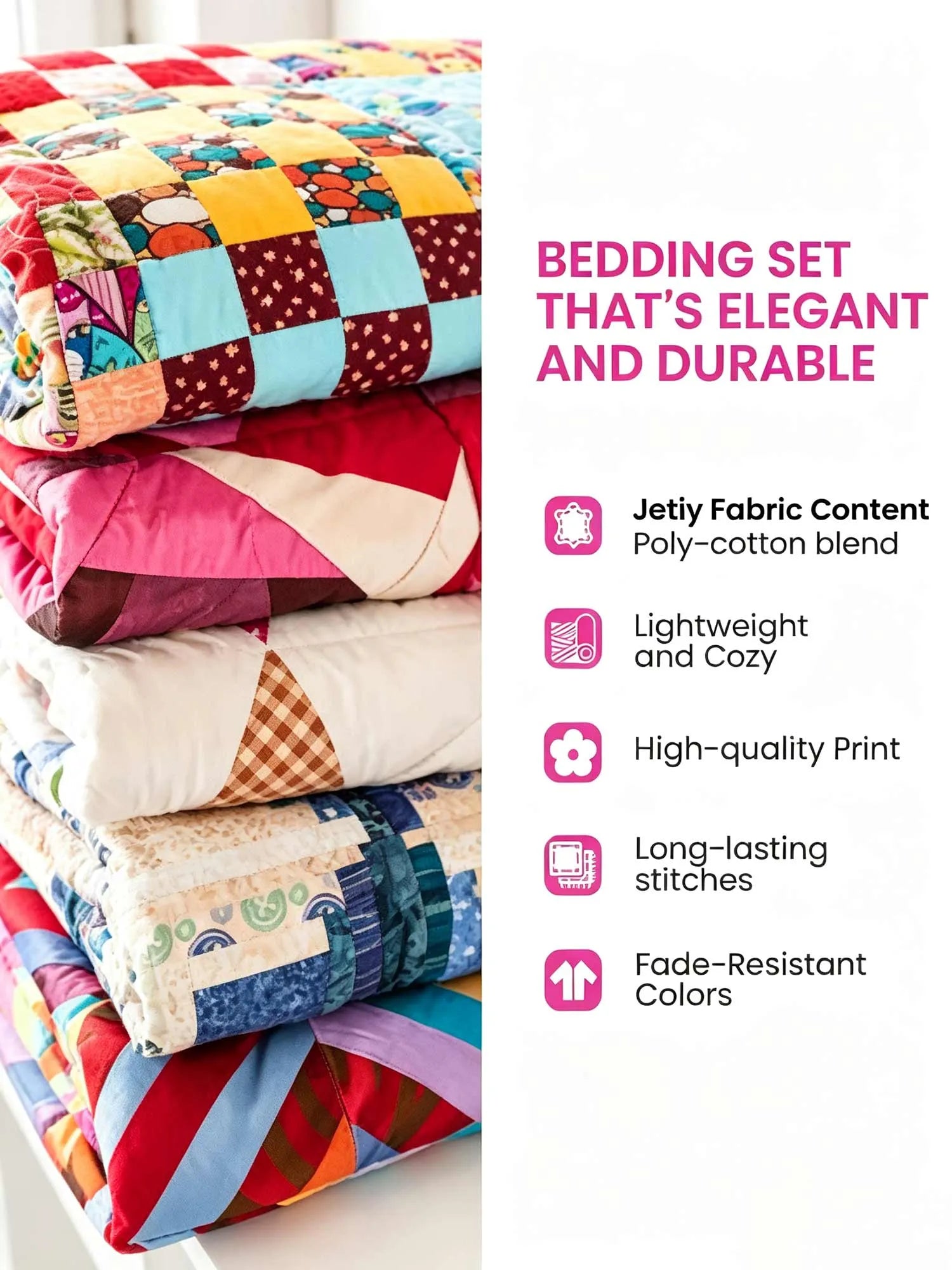 Patchwork Westie Cottage Rose 3‐Piece Quilted Bedding Set