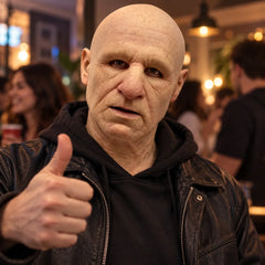 White-Haired Senior Half-Bust Silicone Mask for Easy Wear