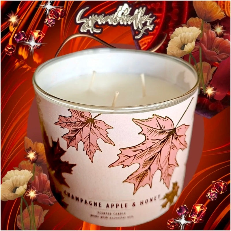 New CHAMPAGNE APPLE & HONEY 3 Wick Candle 14.5 Large US Seller