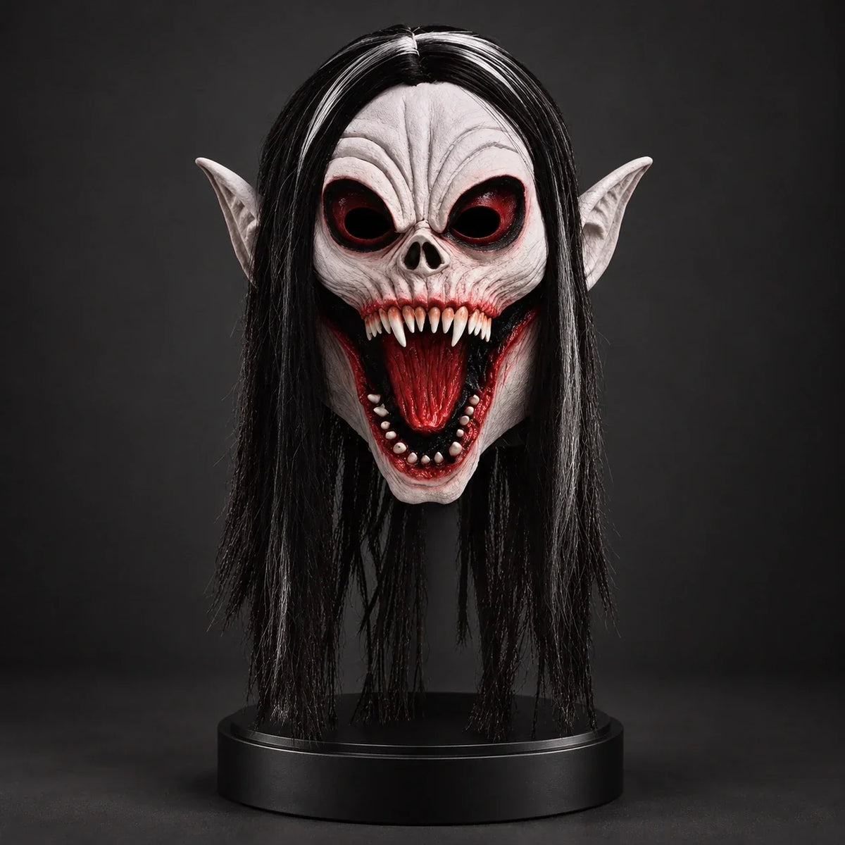 Long-Haired Vampire Clown Silicone Mask