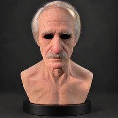 Senior Patriarch Silicone Mask with Natural White Temple Hair