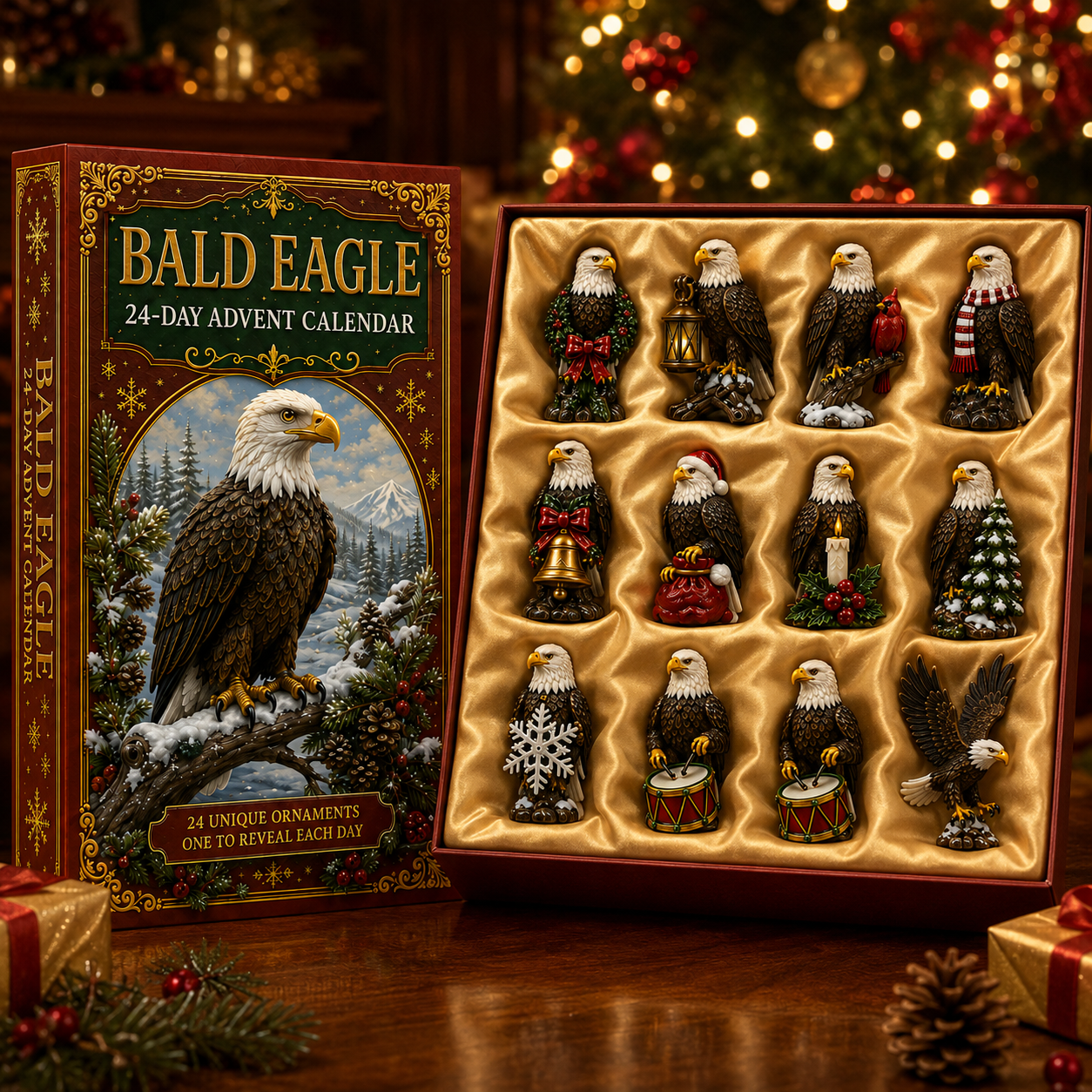✨24-Day Christmas Countdown Advent Calendar – bald eagle  Ornament