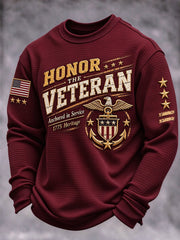 Men's Veteran-Print Casual Sweatshirt