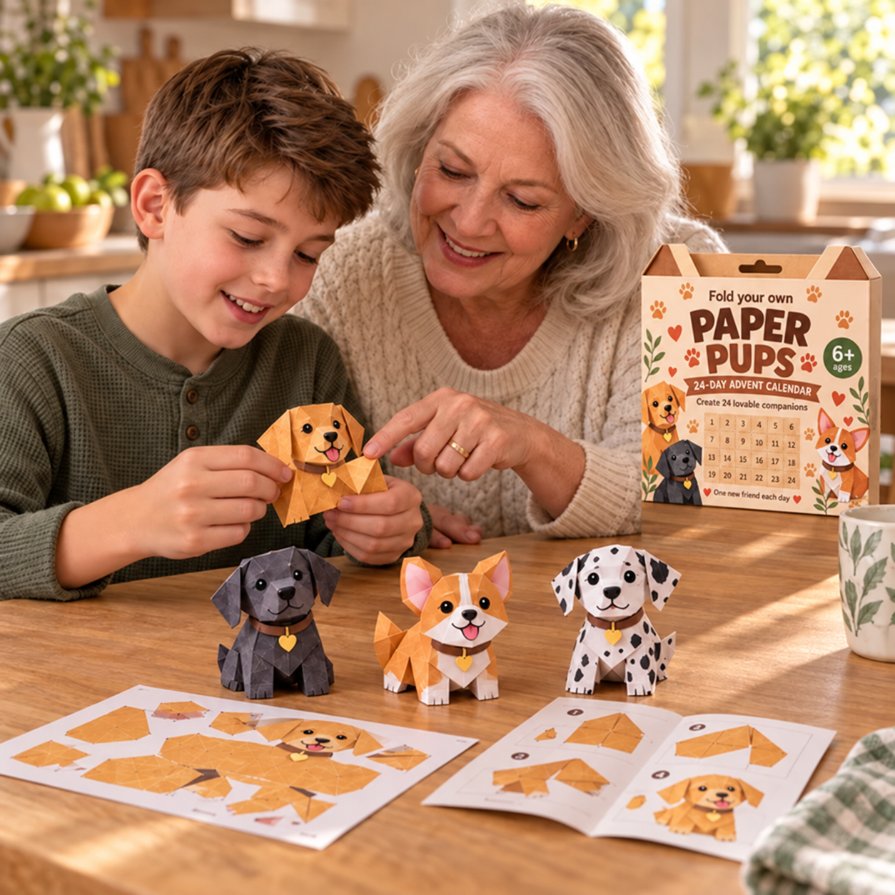 🎃Paper Pups™ – 24-Day DIY Dog Advent Calendar(💕Step-by-Step Guide Included)