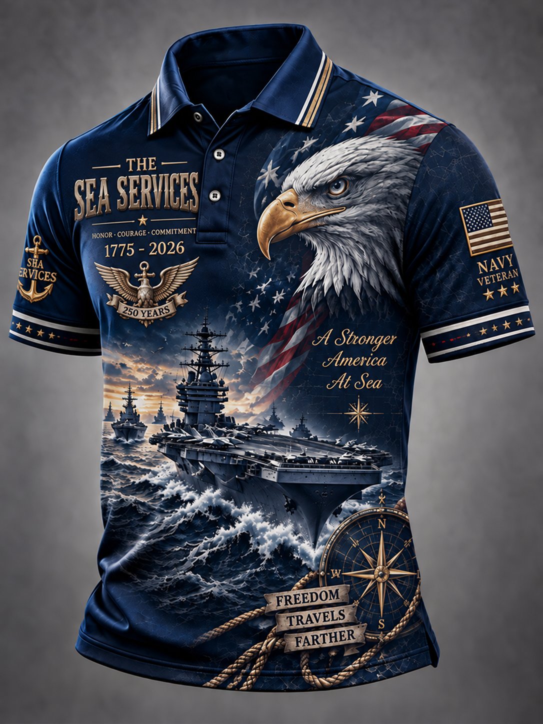 Men's US Navy Printed Polo