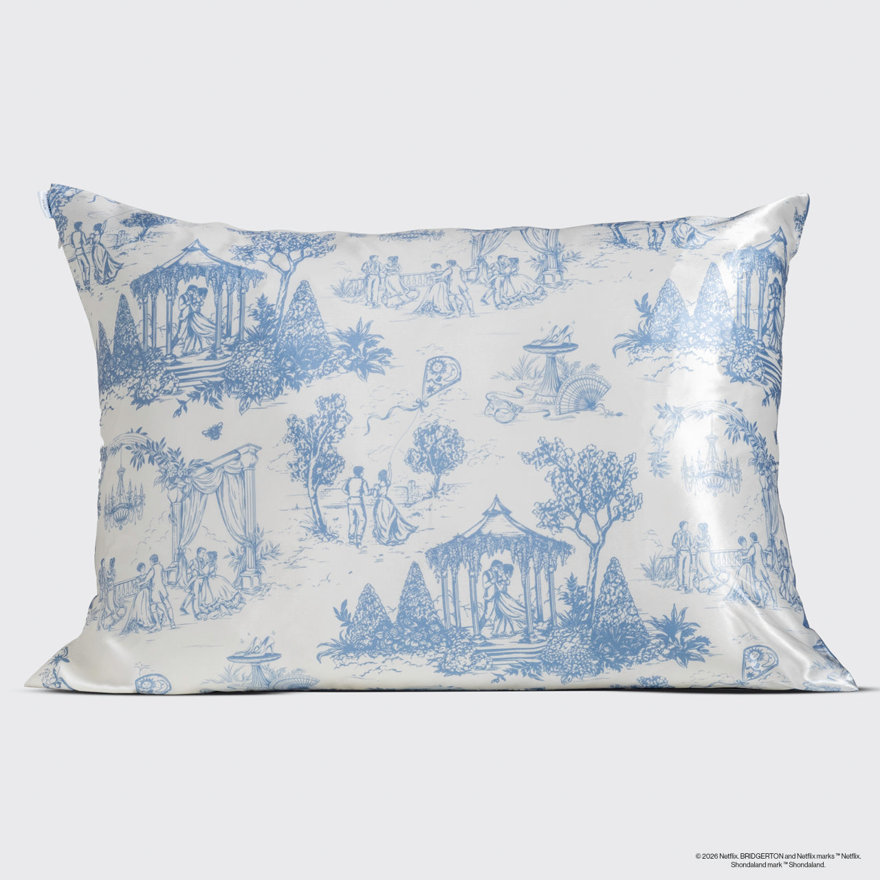 Bridgerton x Kitsch Satin Pillowcase in Garden Toile